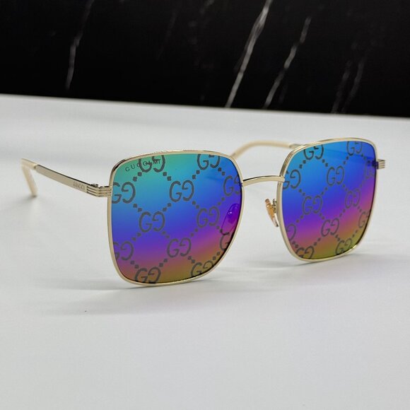 NEW GUCCI GG0802S 004 GOLD SQUARE WOMEN SUNGLASSES main image 6